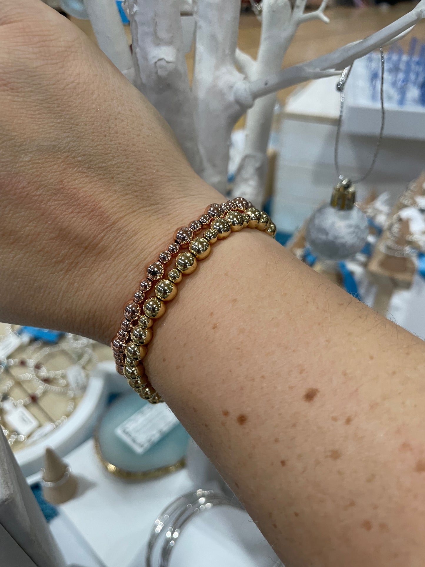 Handmade Gold & Rose Gold Beaded Bracelet