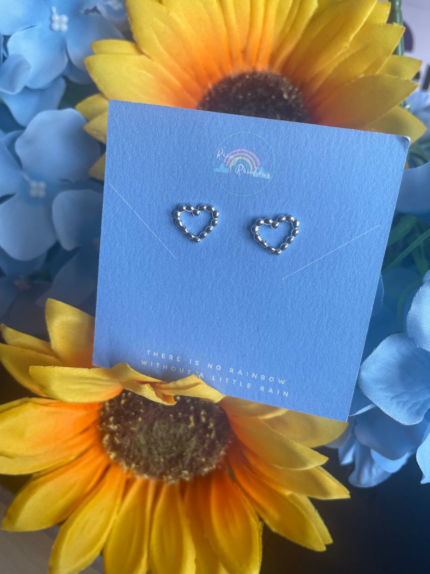 Beaded Heart Studs