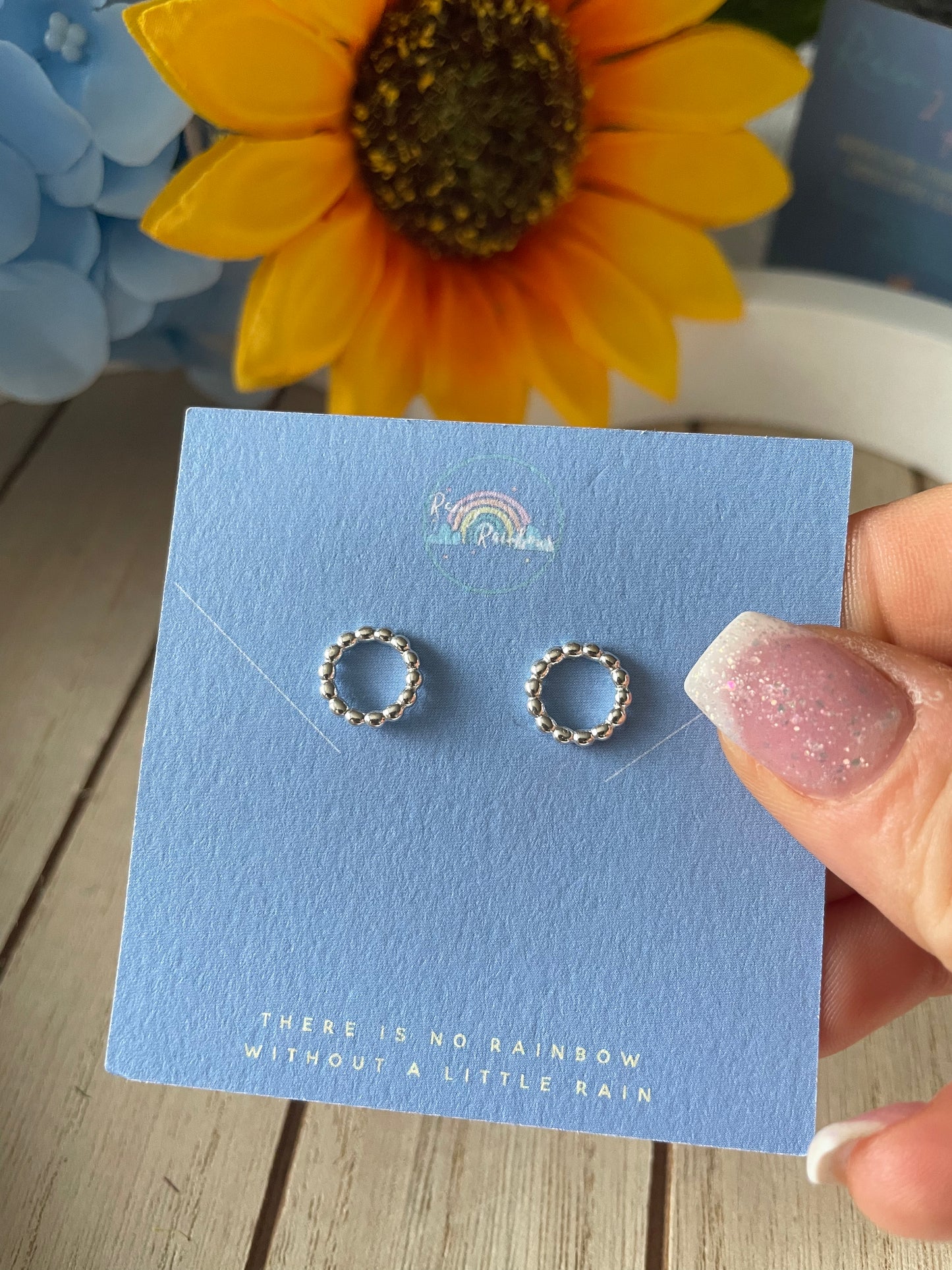 Beaded Circle Studs