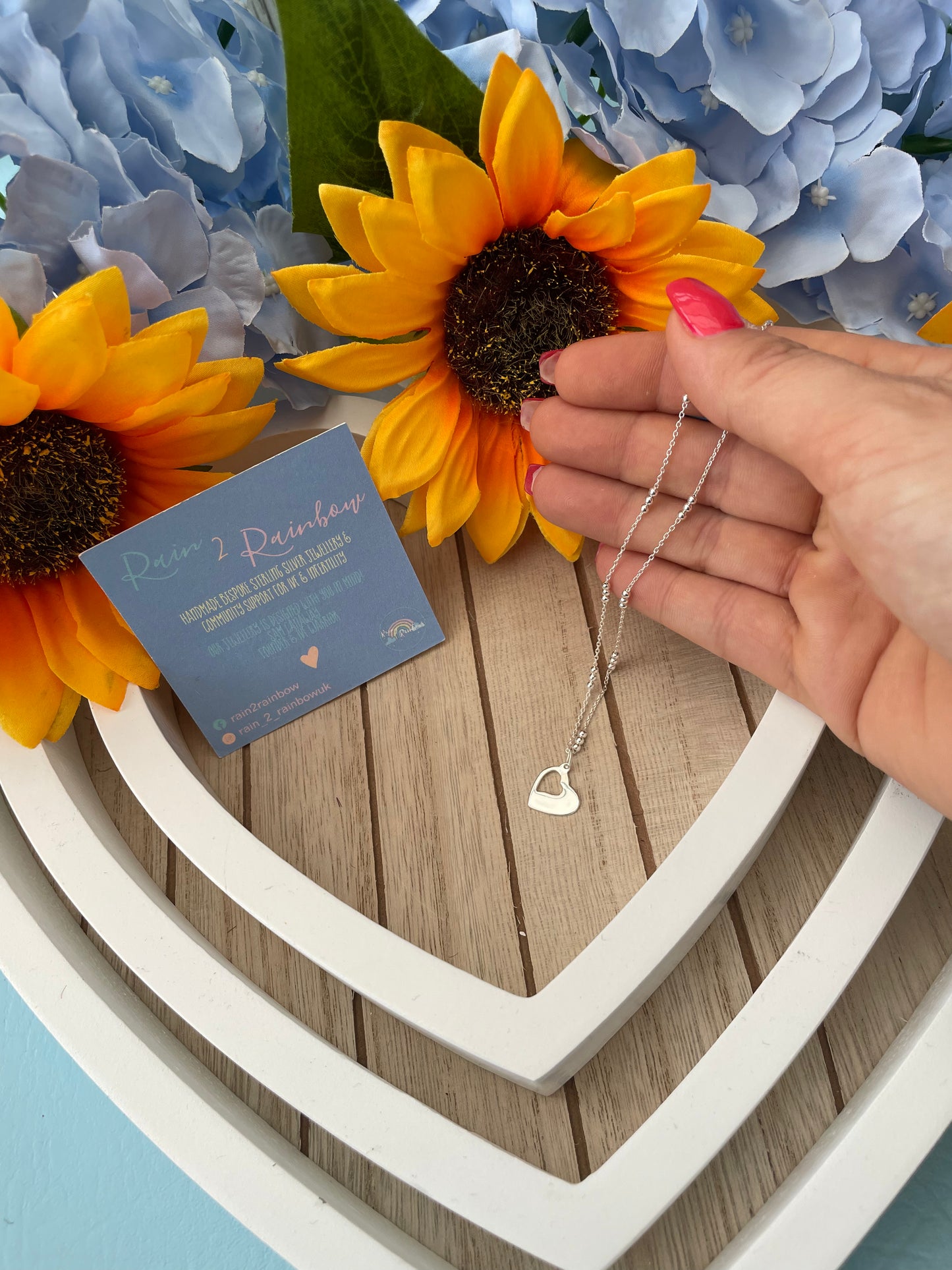 Open Heart Silver Charm Necklace