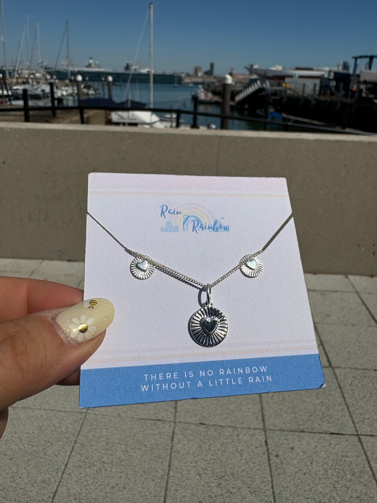 Heart Starburst Studs & Matching Necklace Set