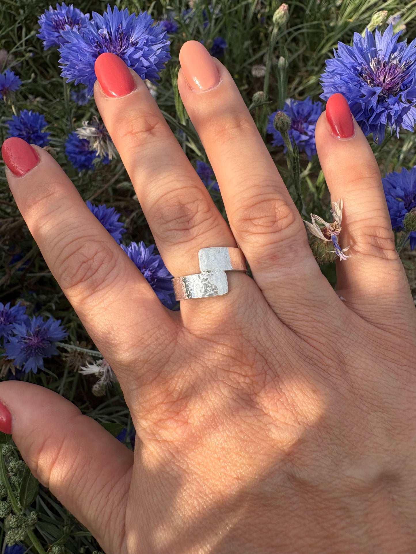 Cross Over Textured Ring Collection