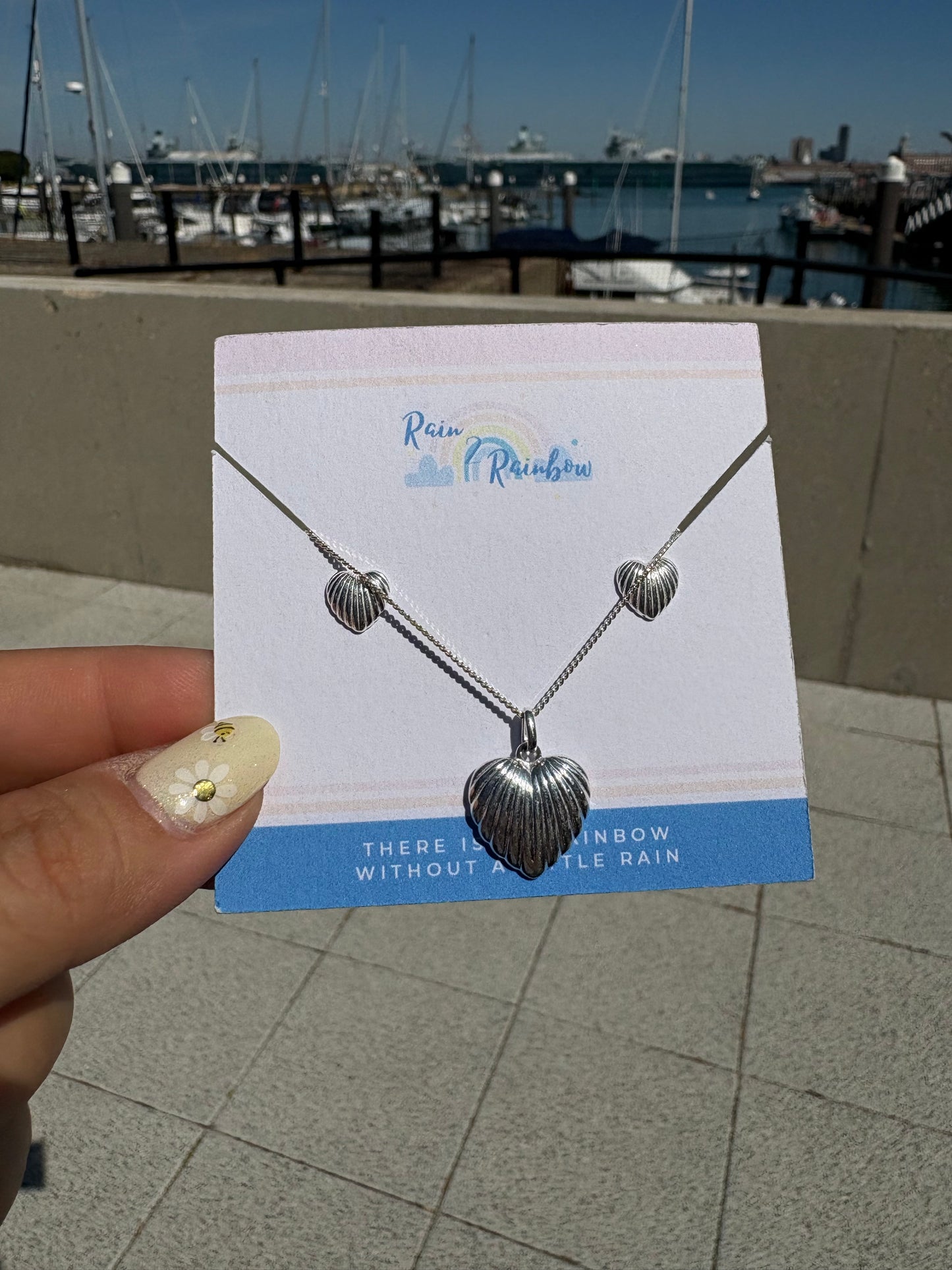 Seashell Heart Studs & Matching Necklace Set