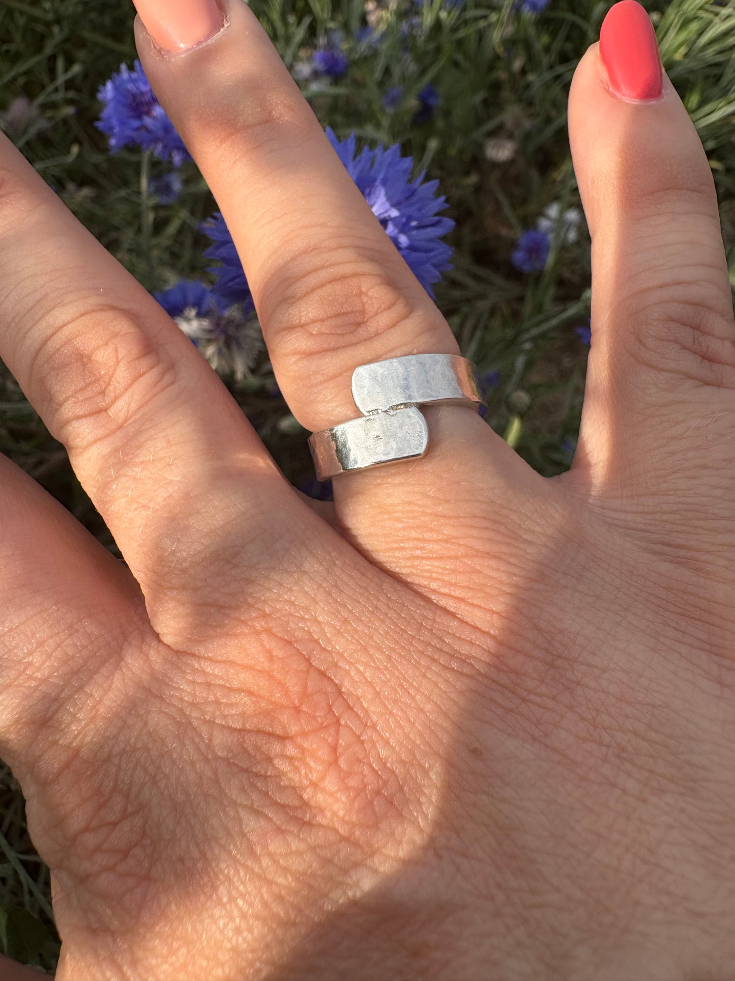 Cross Over Textured Ring Collection