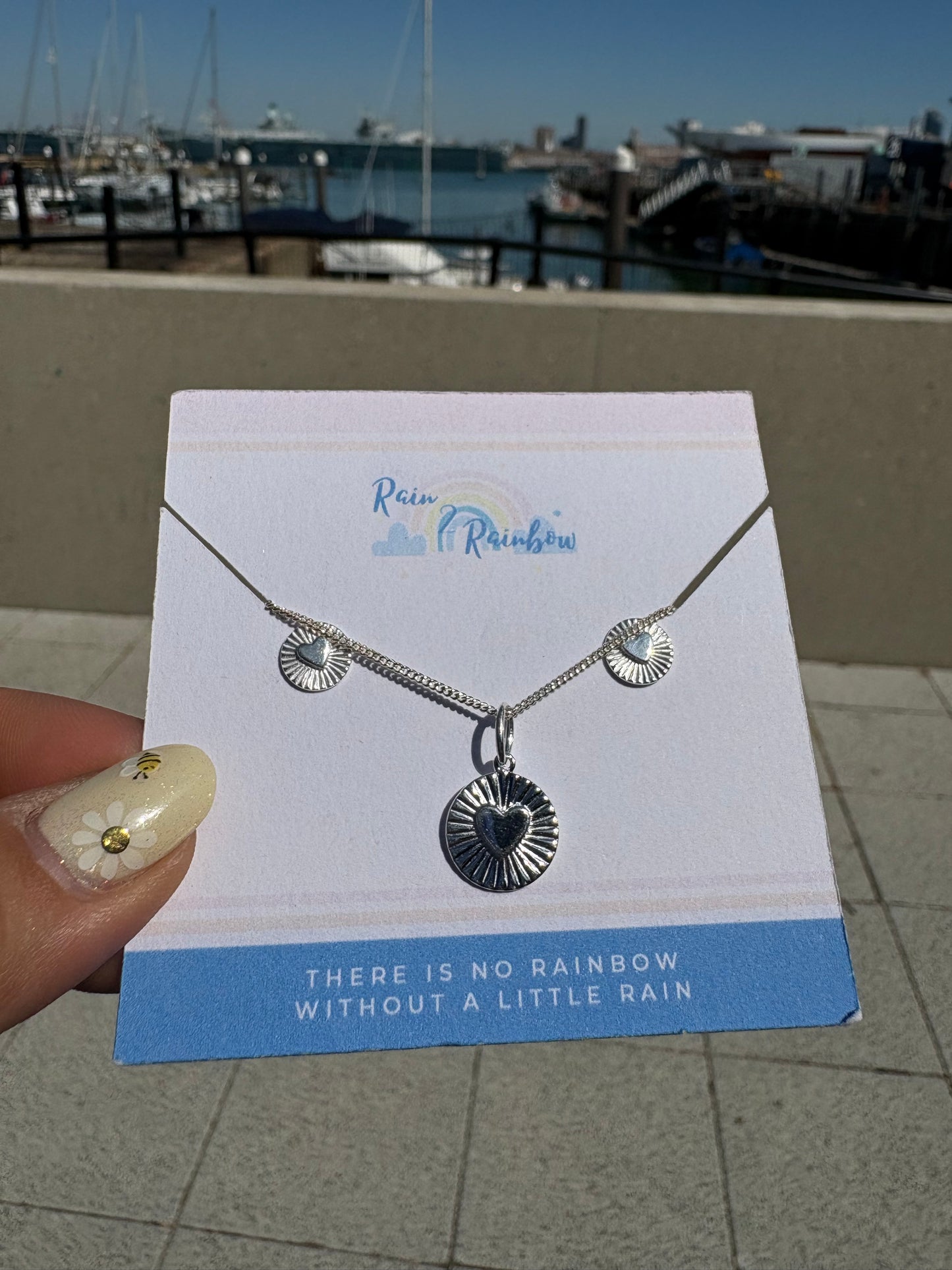 Heart Starburst Studs & Matching Necklace Set