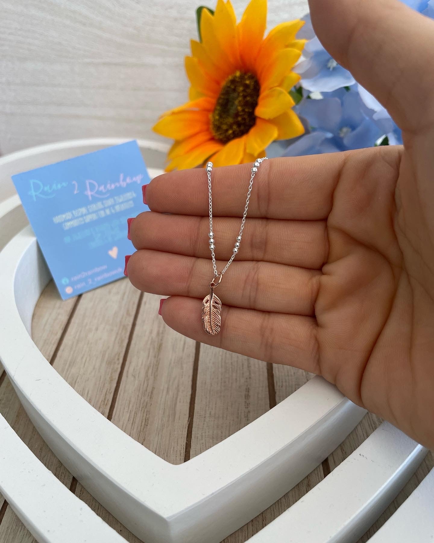 Rose Gold Feather Necklace