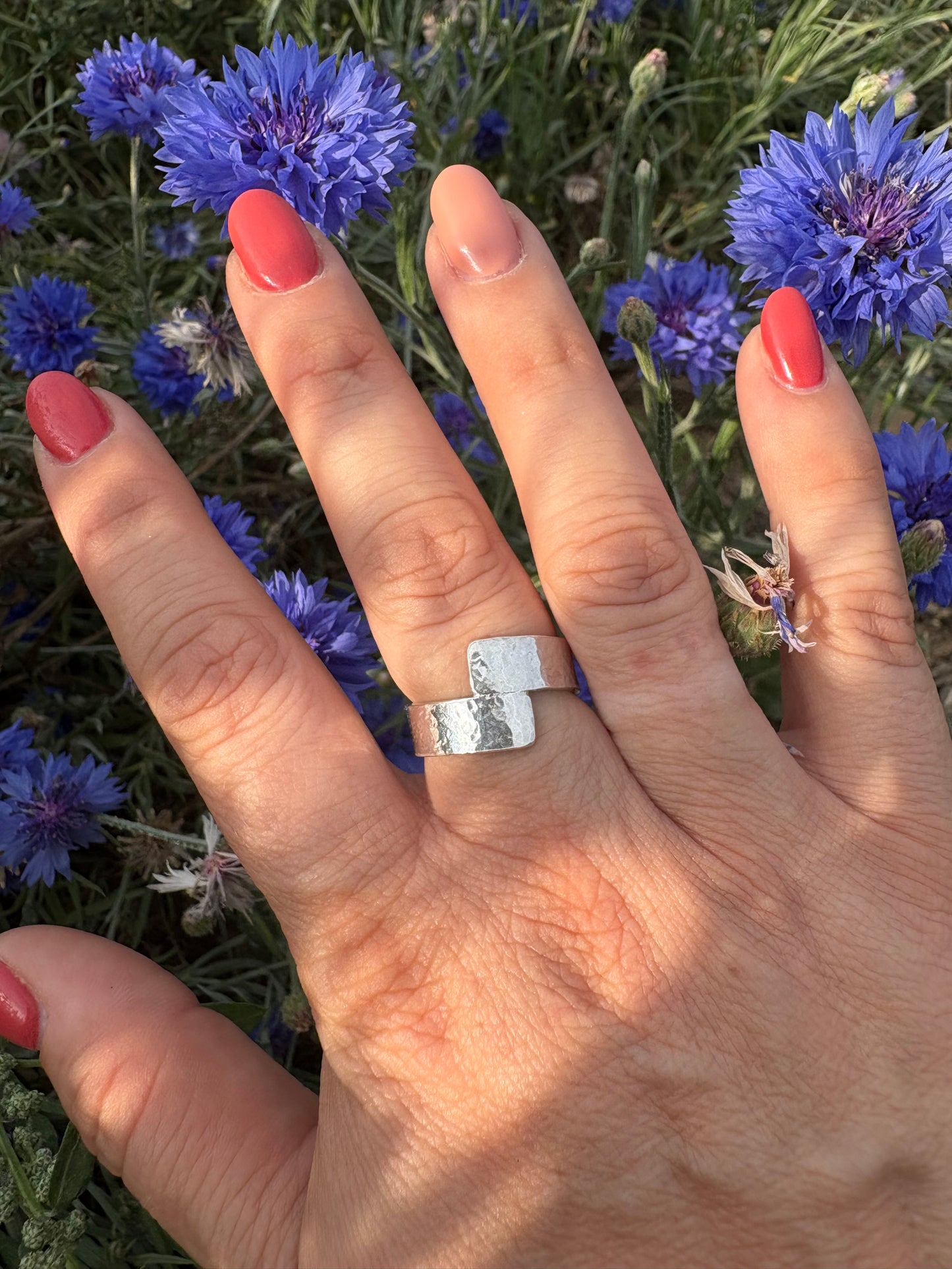 Cross Over Textured Ring Collection