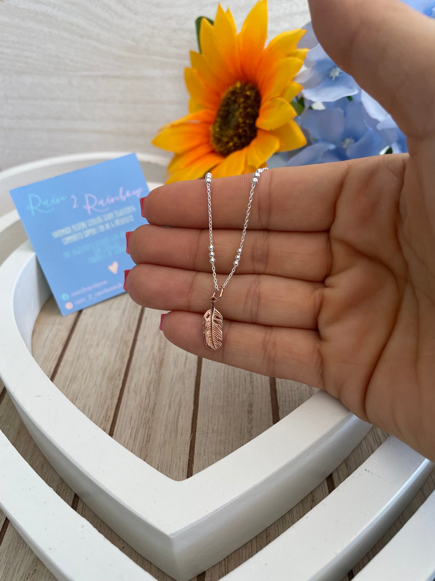 Rose Gold Feather Necklace