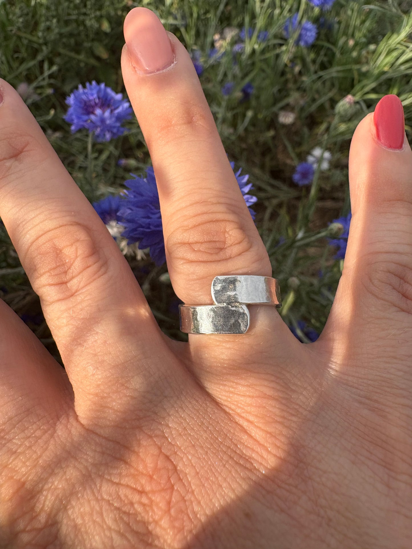 Cross Over Textured Ring Collection