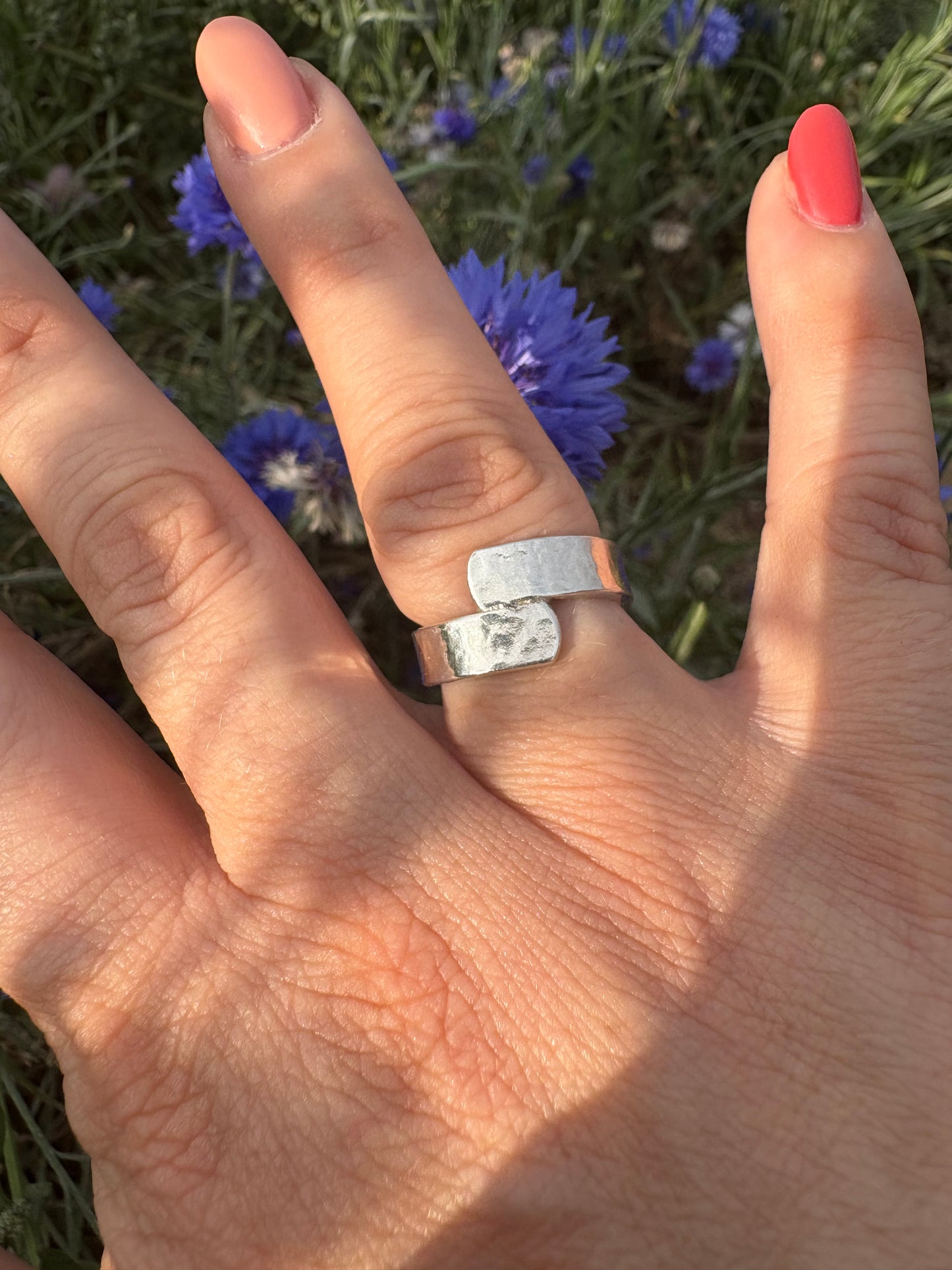 Cross Over Textured Ring Collection