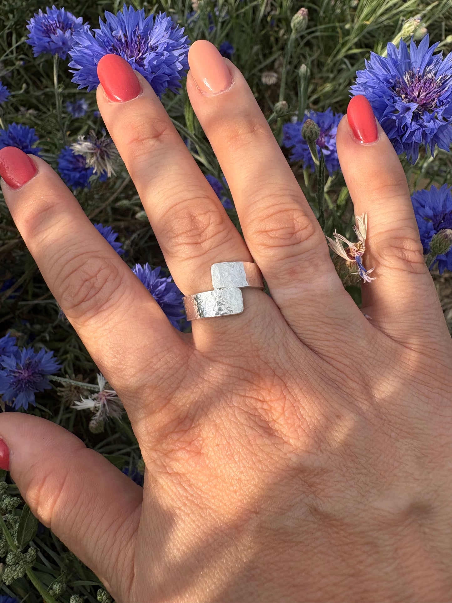 Cross Over Textured Ring Collection