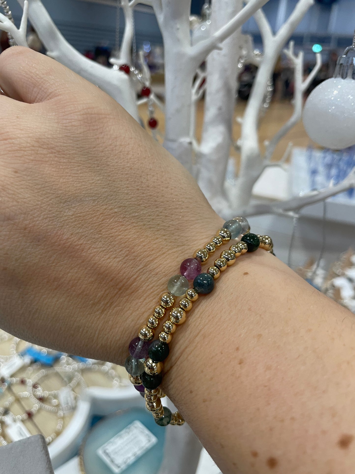 Handmade Gold & Rose Gold Crystal Beaded Bracelets