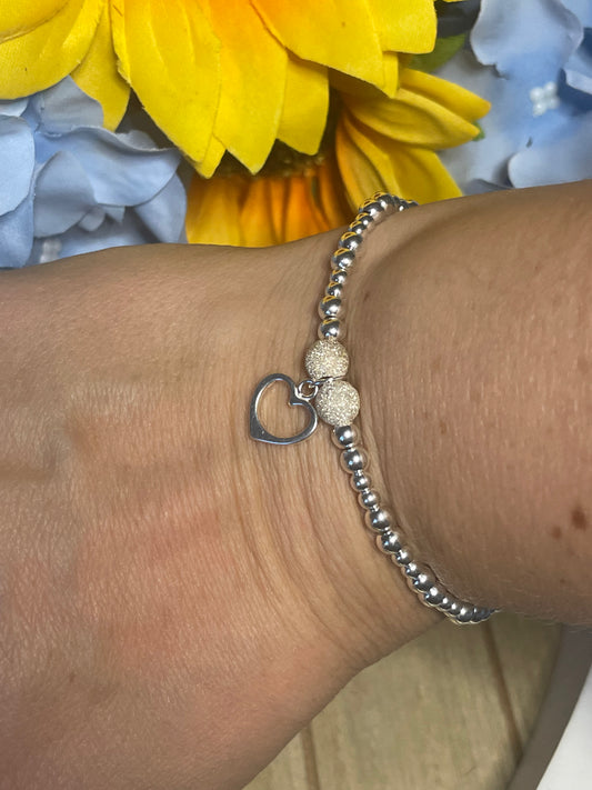 Open Heart Charm Bracelet