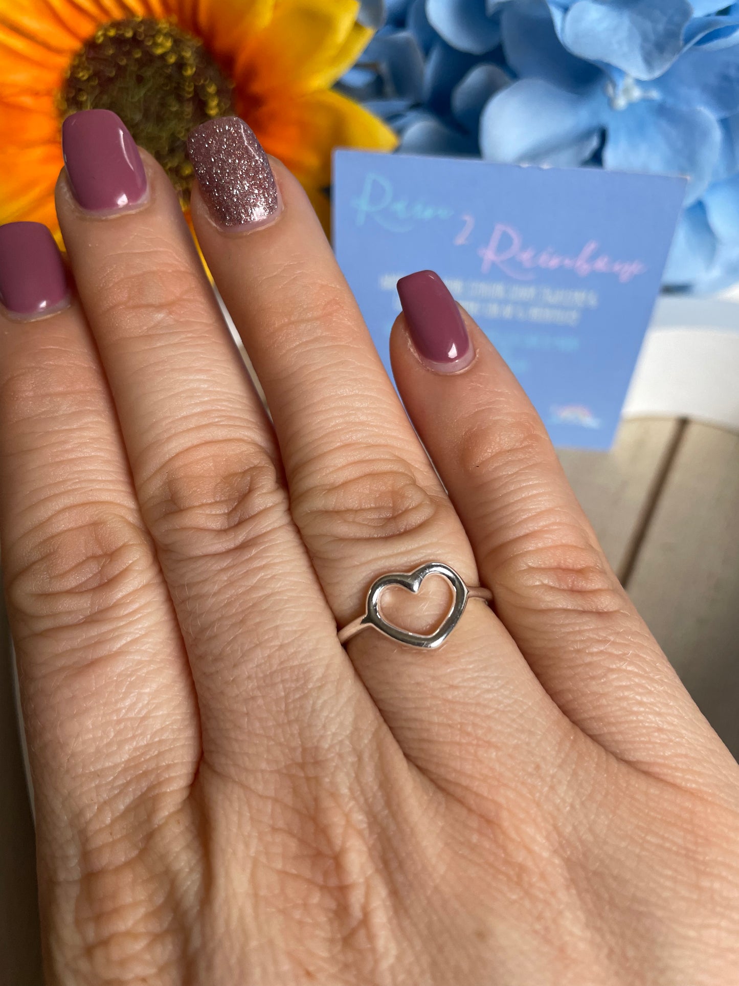 Sterling Silver Open Heart Stacking Ring