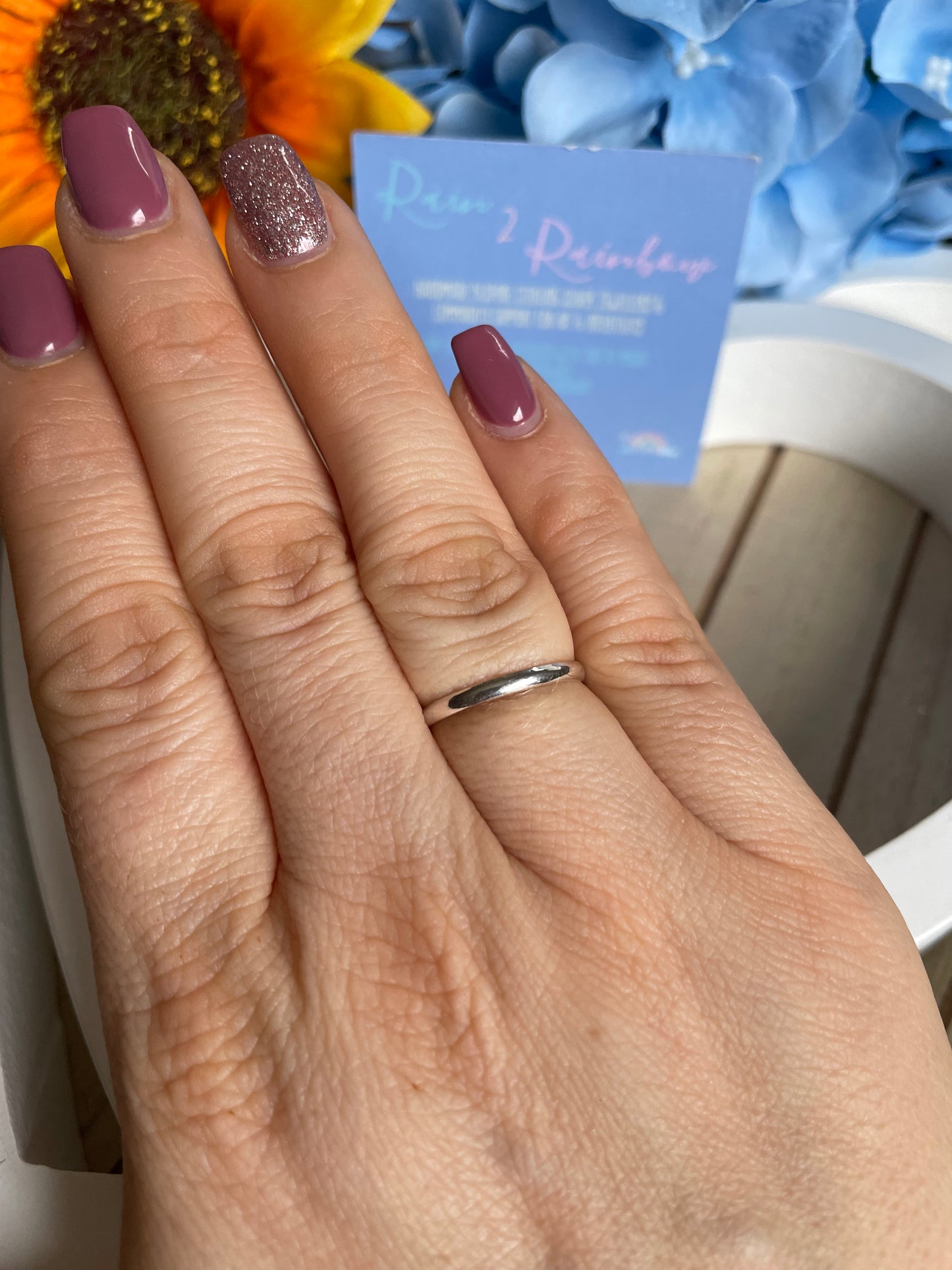 Sterling Silver Plain D Shape Stacking Ring