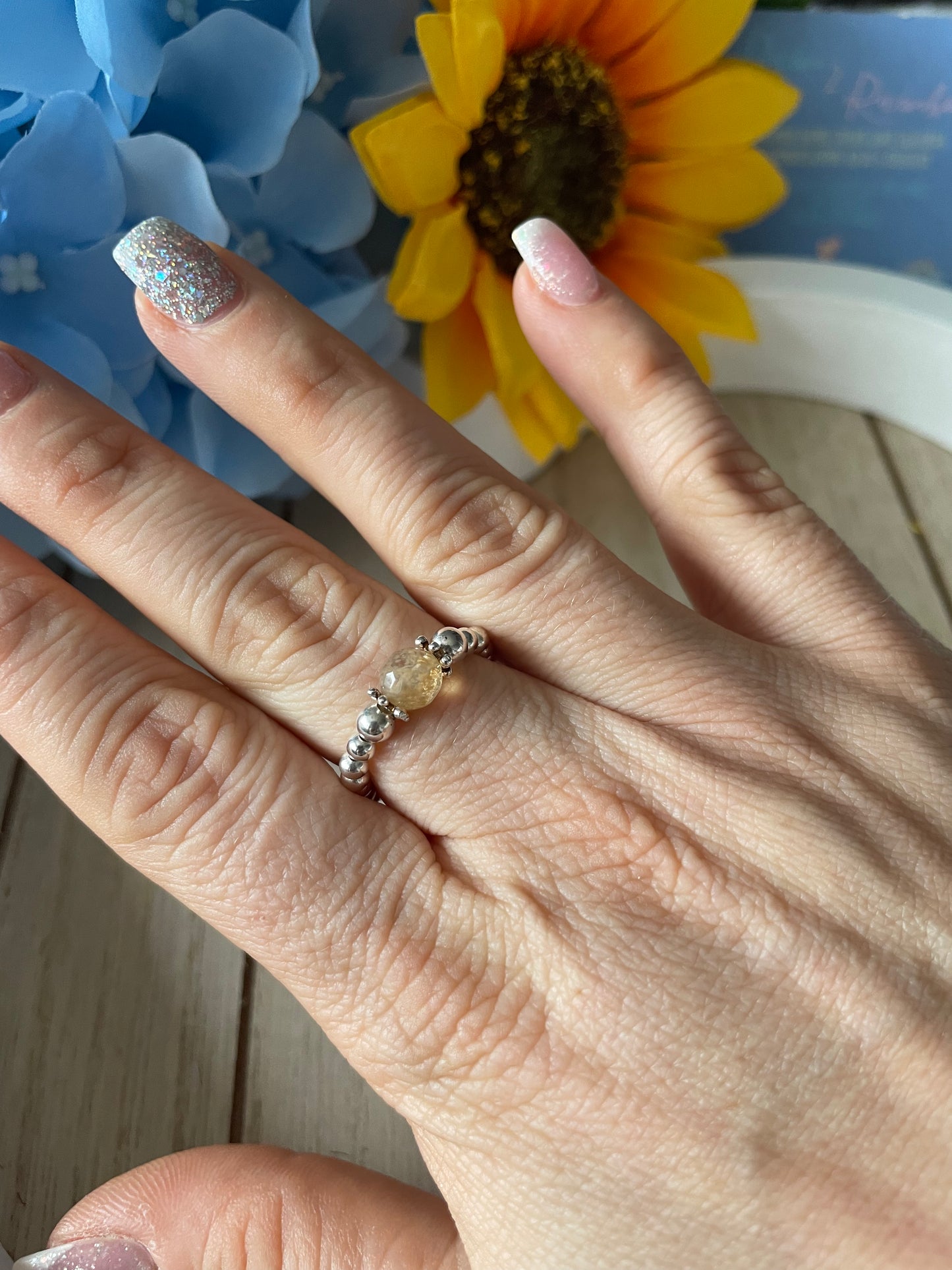 Citrine Crystal Ring