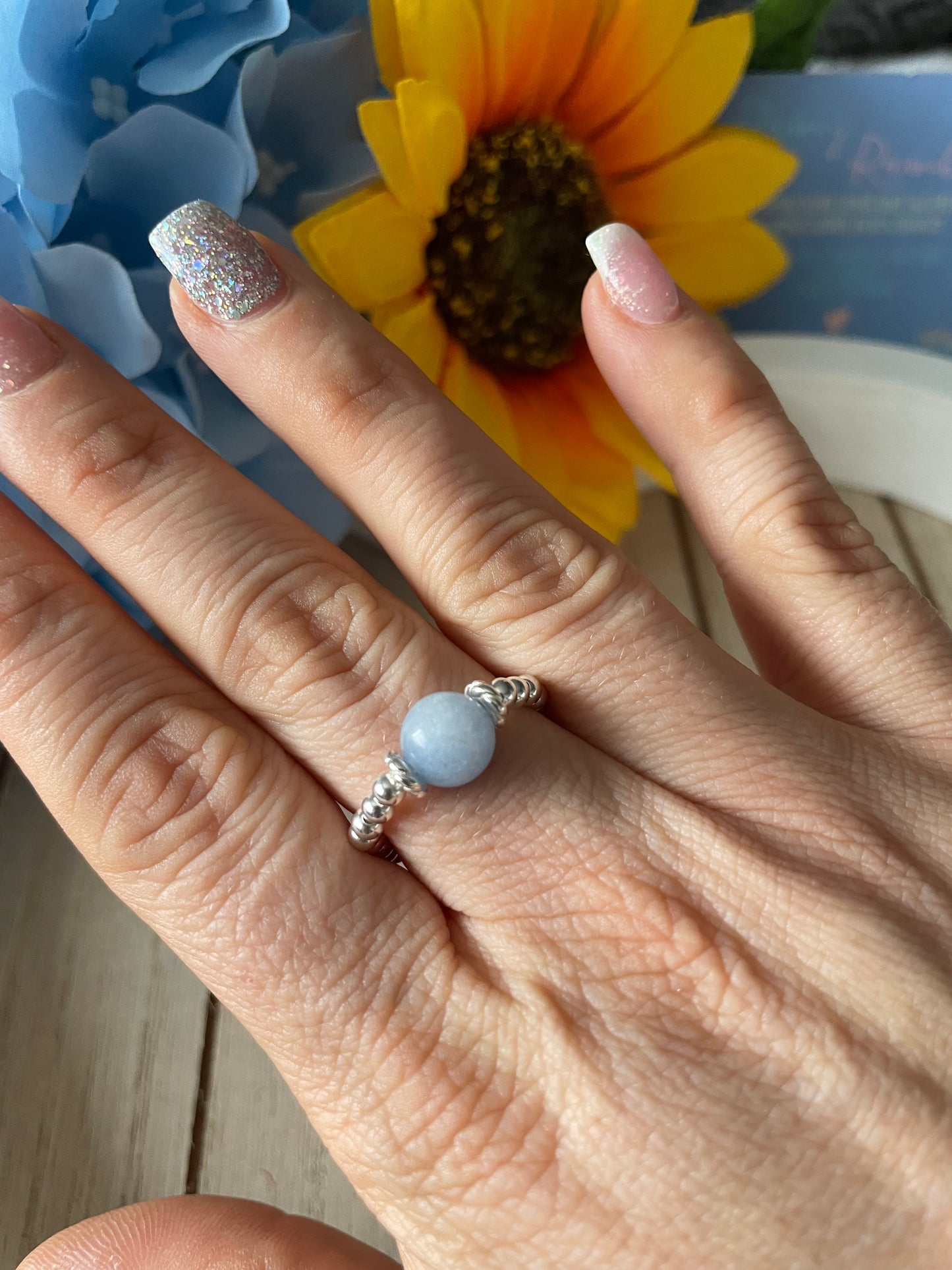 Aquamarine Sphere Ring