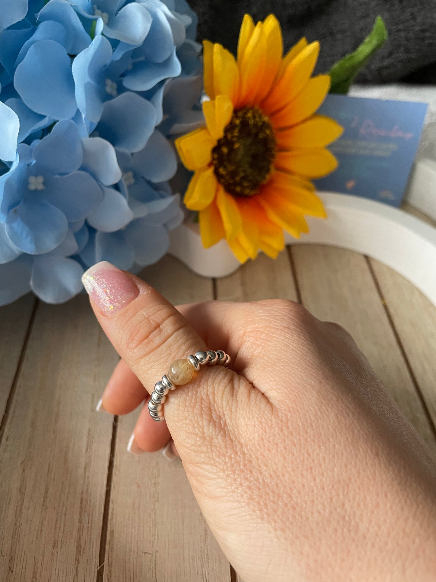 Citrine Crystal Ring