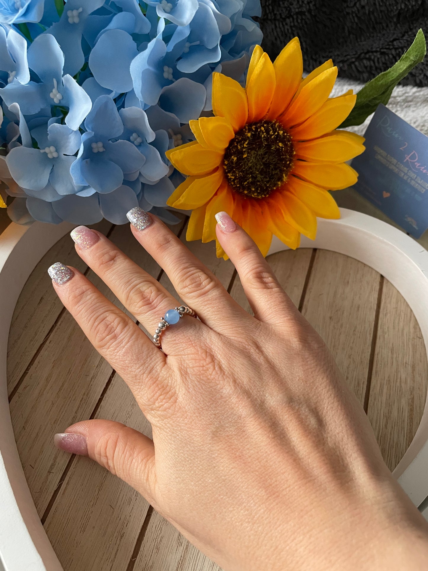 Cyan Blue Jade Ring