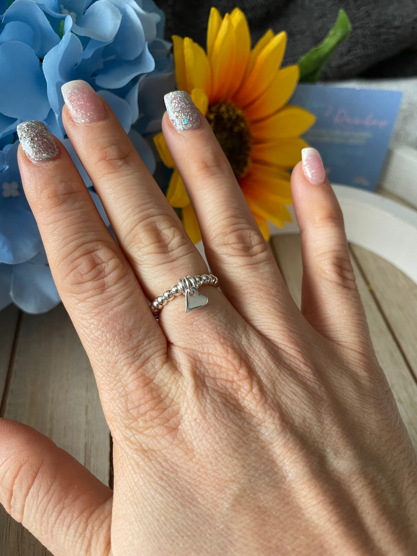 Small Heart Charm Ring